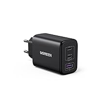 UGREEN 65W Caricatore USB C, Caricabatterie 3 Porte 2 Type C e 1 A PD 3.0 PPS Compatibile Galaxy S25, MacBook PRO, Air, iPad, iPhone 17 Pro Max Air, Serie 16-12, Google Pixel