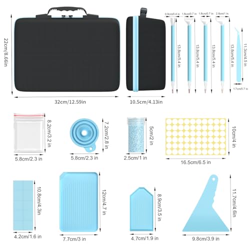 Image of VANSUNS Diamond Painting Storage Containers Kits, Thickened Waterproof Portable Bead Storage Boxes for Diamond Painting Accessories and Tools, 120 Round Bottles