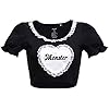 LittleForBig Kawaii bauchfreie Top Puffärmel und U-Ausschnitt Hemd – Kleines Monster/Babygirl – Bild 3