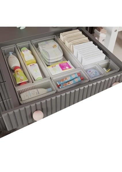 8 Parça Bebek Çekmece Düzenleyici - Bebek Organizer - Bebek Bakım Organizer - Şeffaf