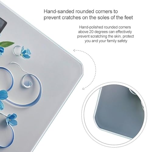 Báscula digital azul mini floral para peso corporal miniatura 4