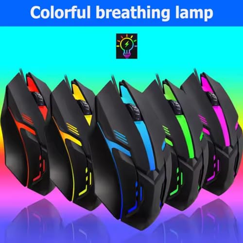 Image of Imaashi Rainbow LED USB Gaming Mouse - 1000 DPI High Accuracy, Smooth Scroll, 480 Mbps Wired Optical Mouse, Plug & Play for Laptop, PC and Gamers- Pack of 1
