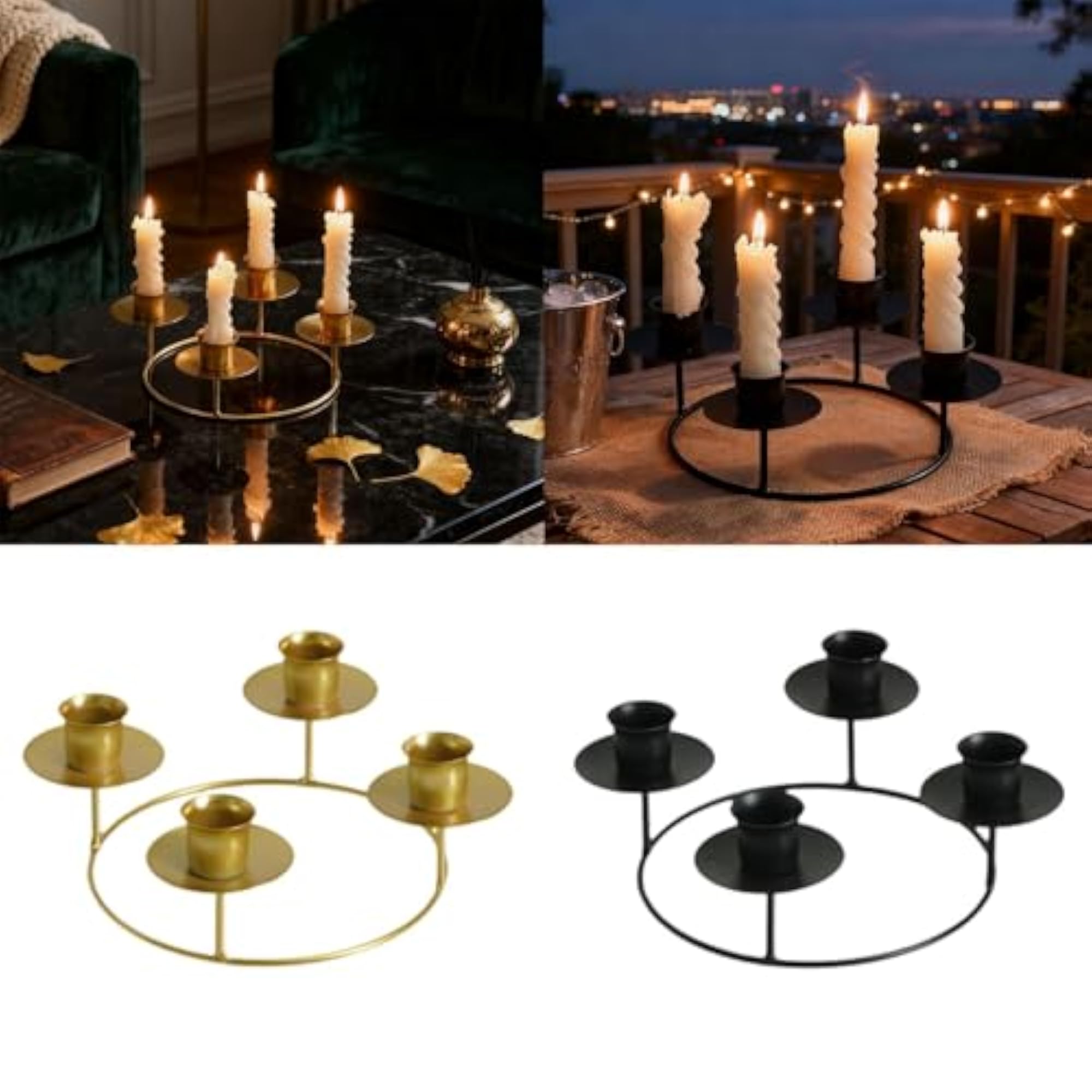4 Arms Iron Candle Holder, Decorative Stand