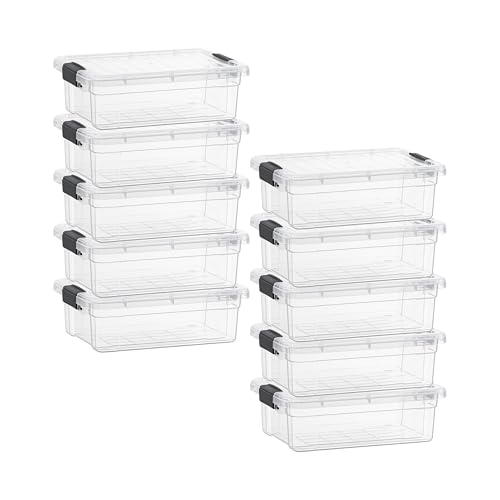 Image of Superio 4.5 Quart Clear Plastic Storage Containers with Lids, Stackable Organizer Bins, BPA-Free Storage Boxes for Home, Office, Dorm & Classroom, 10 Pack