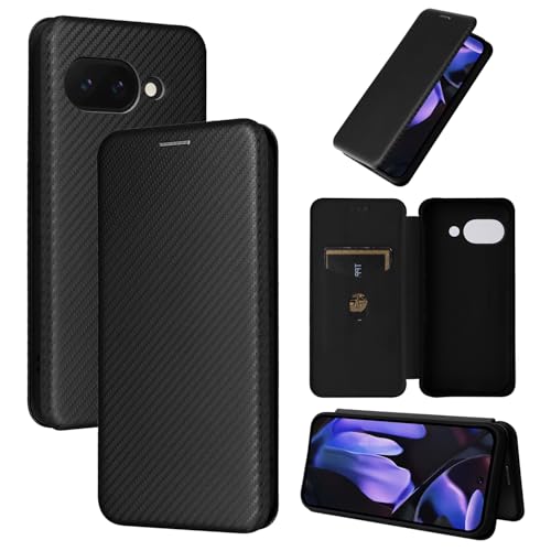 【Yikasina】 Google Pixel 9a ケース 手帳型 炭素繊維調 シンプル 超薄型 カード収納 スタンド機能 保護 ピクセル9a ケース 財布型 マグネット式 カバー 耐衝撃