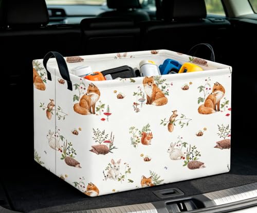 Image of CLOCOR Rectangular Storage Basket,Collapsible Storage Bin,Waterproof Books Box(Fox)