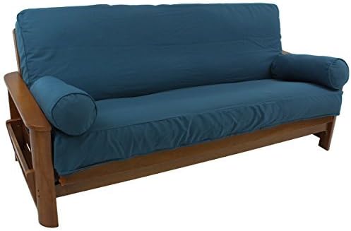 Blazing Needles Solid Twill 8" to 9" Futon Cover Set with 2 Bolster Pillows (Set of 3), Full, Mojito Lime