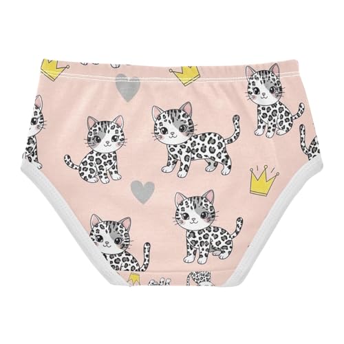Cute Black White Leopard Kittens Kids Underwear Girls, Toddler Panties, Cotton Girls Underwear, 2–8 Years2