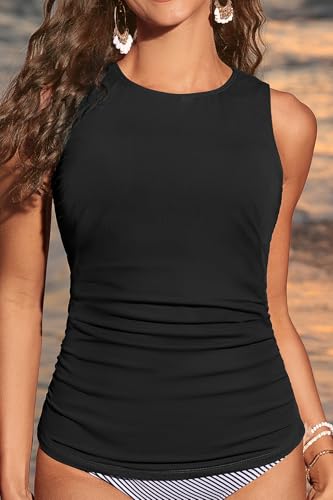 Tempt Me Women Tankini Top Only - High Neck Bathing Suit Tummy Control Swim Top 20254