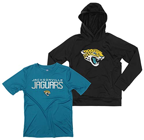 Outerstuff NFL Youth Boys (8-20) Team Color Performance Hoodie and Tee Combo Set Jacksonville Jaguars X-Large (20)