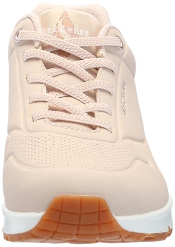 Image of Skechers Women's Uno - Shimmer Away Wedge Slip-On Fashion Sneakers, Natural, 8 Wide