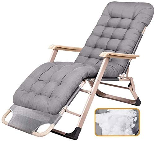 Chaise longue de jardin XXL pliante à gravité zéro inclinable avec coussin confort 200 kg