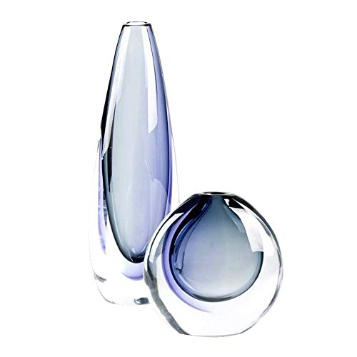 Jarrones Decorativos YourMurano, Juego de jarrones de Cristal de Murano Modernos sumergidos en Cristal de Color Morado sobre un Cristal, jarrones...