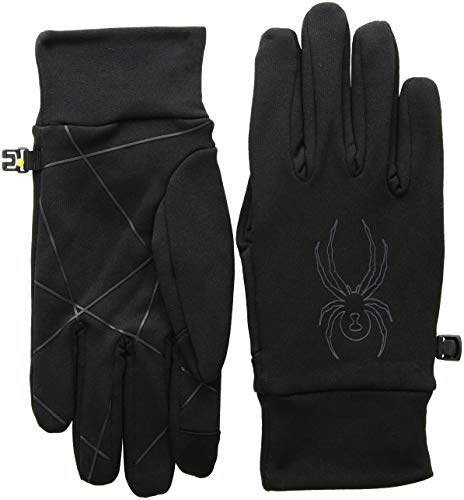 Spyder Men's Solace Stretch Fleece Glove, Black/Black, Medium