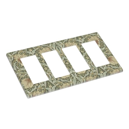 William Morris Pimpernel Floral Quad Rocker Light Switch Cover Plate by YXLJQ - Used condition - Image 3