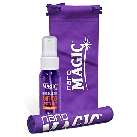NANO MAGIC Anti Fog Safety Spray 1 oz Travel Kit, Eyeglasses, Goggles, Screen, Face Shield, Sports, Moisture-Repelling Nano Coating, No Streaks, Microfiber Cloth & Travel Pouch, Professional Grade Cover