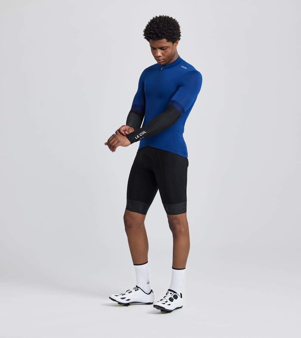 LE COL Calentadores de brazos | Mangas térmicas de ciclismo para hombres y mujeres, Negro -, Large
