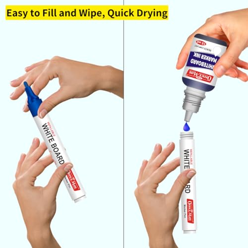 Image of Soni Officemate Whiteboard Marker Ink -15ml | Pack of 4 (Blue)| Smooth, Easy Wipe, Long-Lasting Ink | Eco-Friendly & Bright