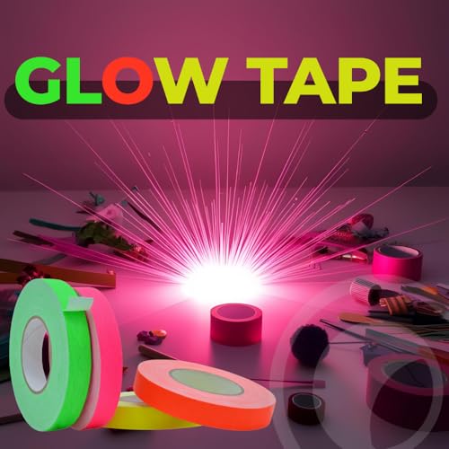 Image of WOD GTMC12F Fluorescent Multi-Color Rainbow Gaffer Tape, 3 inch x 25 yds. (4-Rolls) Gym School Pack Floor Marking Tape, Secures Cables, & No Sticky Residue
