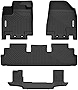 OEDRO Floor Mats 3 Row Liner Set Compatible with 2022 2023 Nissan Pathfinder(7 Passenger Models Only), Black TPE All-Weather Guard Floor Liner
