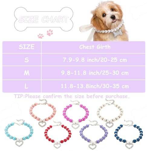 Collier de mariage pour chat et chien, perles et cristal chic - 7
