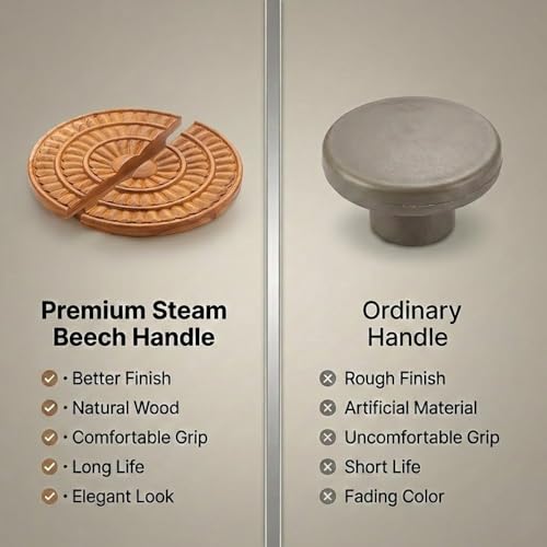Image of Wardrobe Handle /Teak Wood Handle for Cabinet & Wardrobe /Wooden Pull Handle /Door Handle (6 x3 Inch) Natural Wood Finish-| 3 Years Warranty |