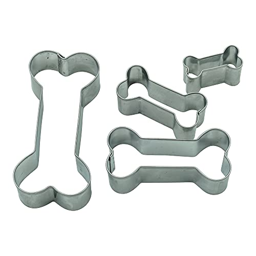 BekkiB 34704-4er Set Keksausstecher 'Knochen' - Ausstecher in 4 verschiedenen Größen - Hundeleckerlis selbst backen