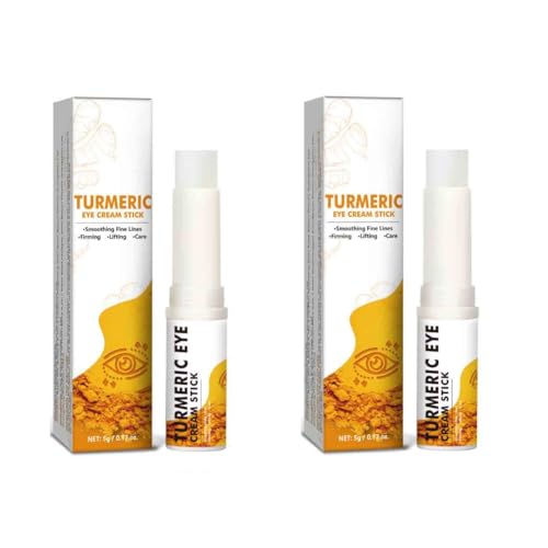 2PCS Turmeric Eye Cream Stick For Eye Bags, Eye Balm Stick Hydrating Moisturizing Eye Repair Skin Care