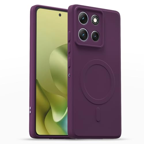 Image of Pikkme Back Cover for Motorola Moto G86 Power 5G Soft Matte Silicone Mag-Safe Design (Mag-Safe Not Support) Camera Protection | Slim Fit Bumper Cover (Purple)