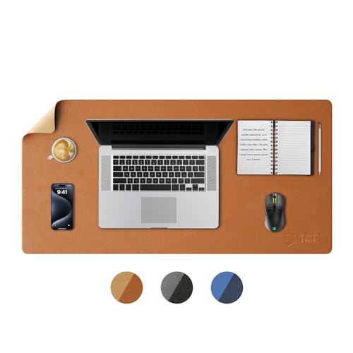 Black Shark sous-main de bureau en cuir antidérapant, tapis de souris de jeu pour clavier (800 x 400 x 3 mm), grande couverture de bureau, sous-main d'écriture imperméable - Manta P9 Marron
