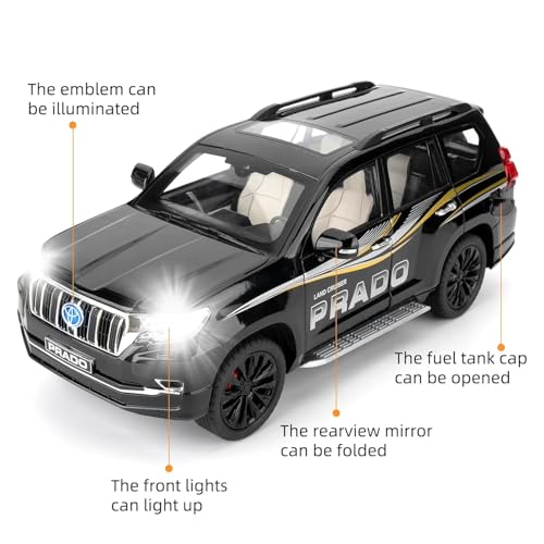Image of 1:18 【Large】 Toyota Prado SUV Car Toy Metal Pull Back Diecast Car with Openable Door and Sound Light, Gifts Toys for Kids【 Colors as Per Stock 】