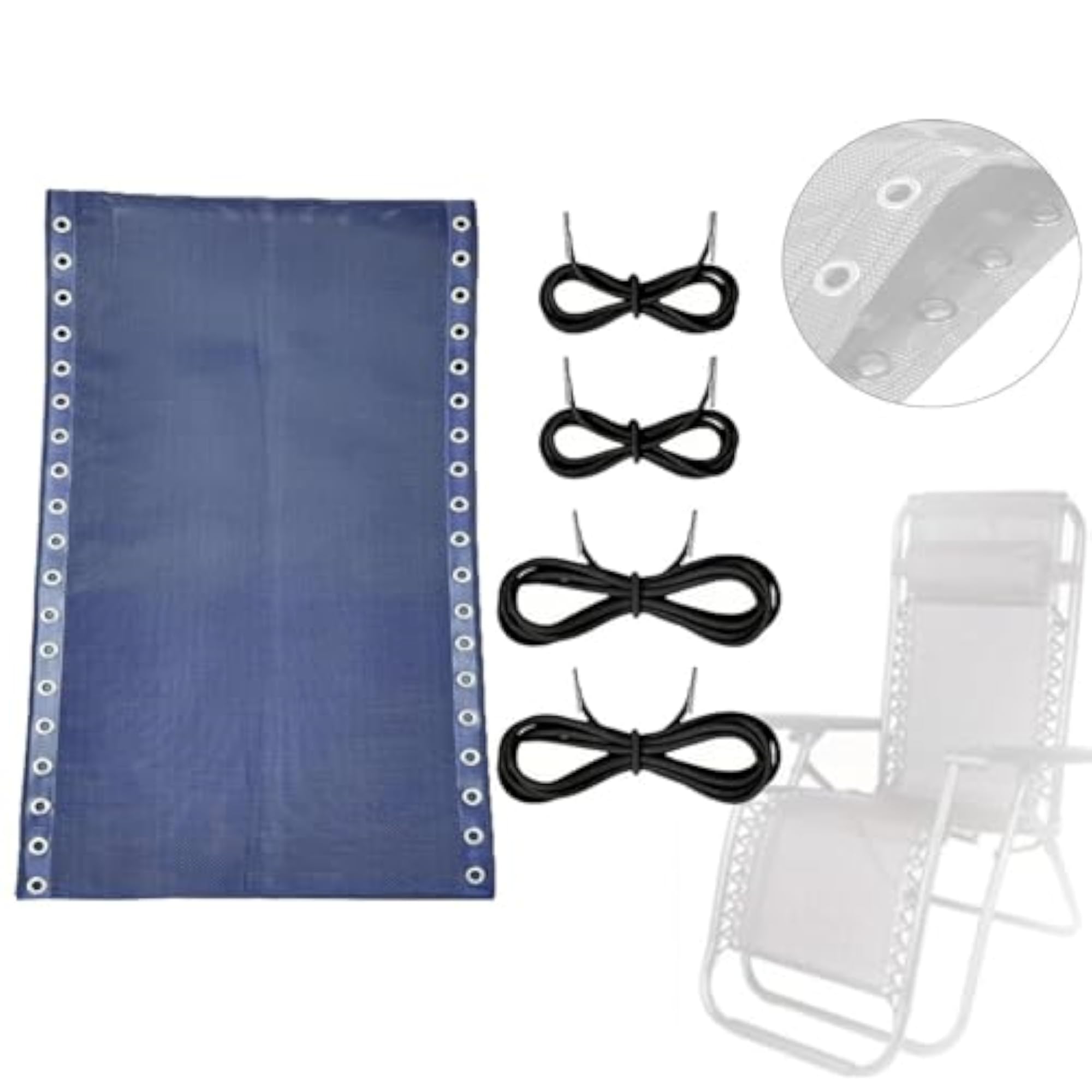 Folding Lounge Chair Repair Cloth for Pool Sling Chair, Blue