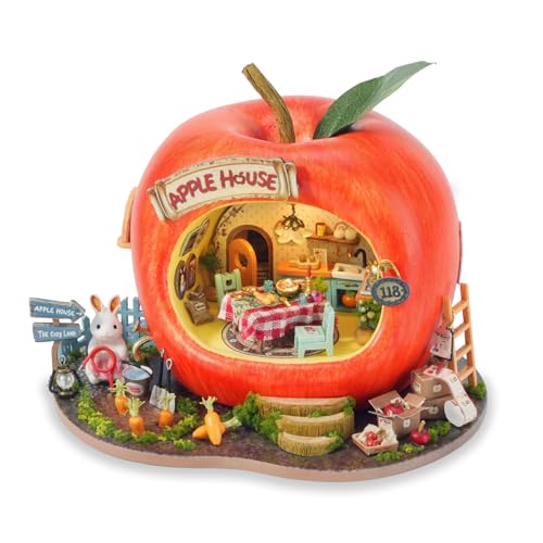 Kit maison miniature TuKIIE Apple House en bois 1:100 avec meubles miniatures