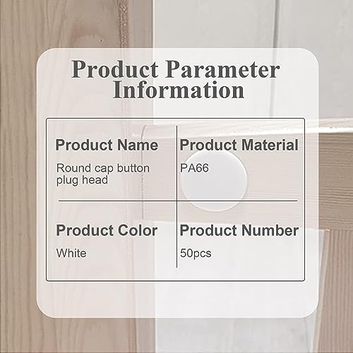 Image of Heyiarbeit 50pcs Hole Plugs 1 /2 inch / 13mm Nylon Plastic Round Snap in Type Locking Hole Tube Furniture Fencing Post Pipe Insert End Caps White Tone
