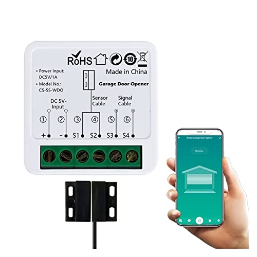 Ouvre-porte de Garage intelligent Tuya contrôleur de porte de porte WiFi Compatible for la sécurité à la maison/ferme/Garage/entreprise