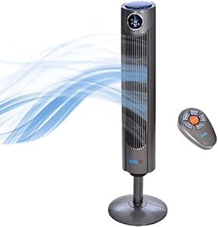Arctic-Pro Digital Screen Oscillating Tower Fan with Remote Control, Dark Gray, 42-Inch