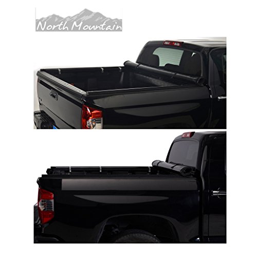 Viogi Black Vinyl Clamp On Soft Lock & Roll-Up Top Mount Tonneau Cover Assembly W/Rails+Mounting Hardware Fit 07-13 Chevy Silverado/Gmc Sierra 1500 New Body Pickup 5.8Ft Fleetside Bed #TOP2