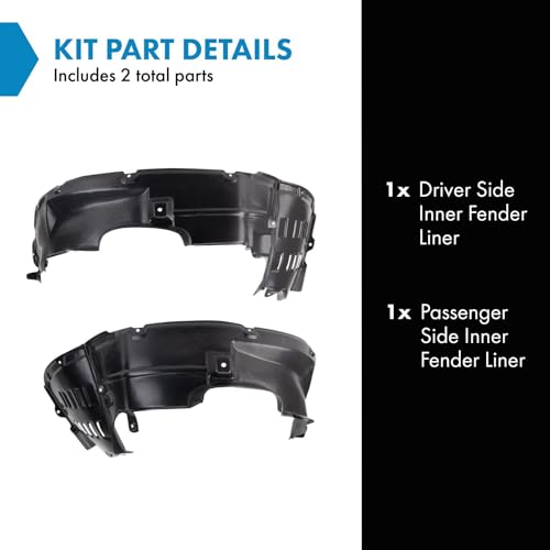 Image of TRQ Inner Fender Liner Set Compatible with 2004-2005 Mitsubishi Endeavor MI1250108 MI1251108