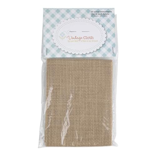 Riley Blake Zweigart Vintage Cloth Assortment by Lori Holt of Bee in My Bonnet | Aida, Tula, Cork Linen and Lugana Cross-Stitch Fabric for Stunning Needlework Creations (10-Count Tula Oatmeal)