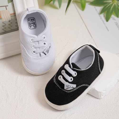 Image of Infant Baby Boys Girls Canvas Sneaker Toddler Slip On Anti Skid Newborn First Walkers Candy Shoes for 0-18 Months