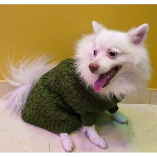 Image of Lulala Dog Sweater for Winter | Warm Knitted Woolen Sweater for Small & Medium Dogs | Cozy Cable Knit Pullover for Pets | Soft & Stretchable Winter Dog Clothes