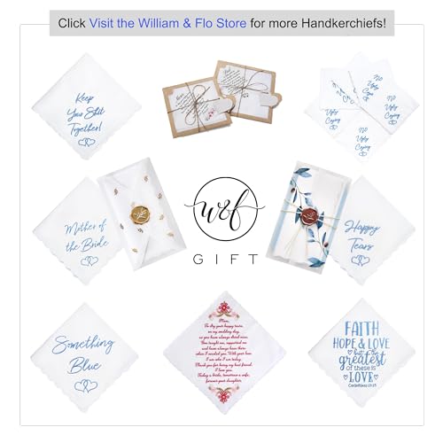 W&F Gift Something Blue Wedding Gift Embroidered Handkerchief thumb #5