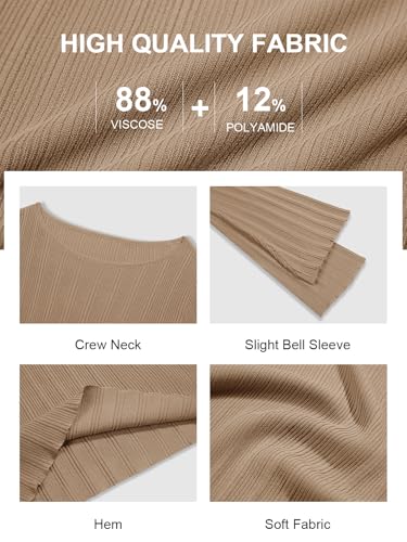 Image of Cicy Bell Womens Bell Long Sleeve Tops Going Out Knitted Fall Pullover Lightweight Sweater Shirts