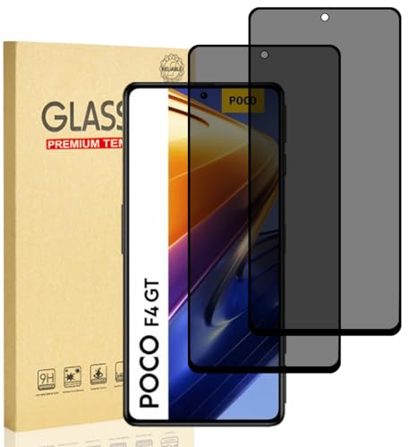 Hejkaoe Protector de Pantalla Privacidad para Xiaomi Poco F4 GT 5G, Cristal Vidrio Templado Antiespia, Anti-Espía Protector Pantalla, Dureza 9H, Anti-Rasguños, Sin Burbujas, 2 Piezas