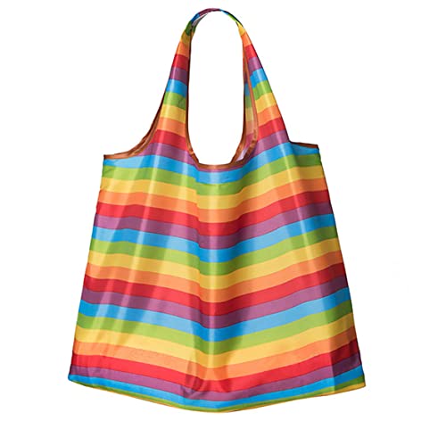 2 pièces Sac d'épicerie réutilisable Rainbow Shopping Bag Respectueux de l'environnement Sac de courses pliable Léger et lavable Cover