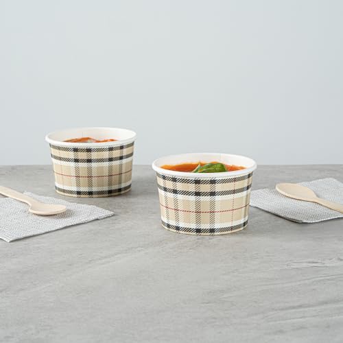 Image of Restaurantware Tan 50 Count To Go Cup Disposable 3 x 3 x 1.8 Inches Paper Mini Cup Grease-Resistant Cup Recyclable Durable Design