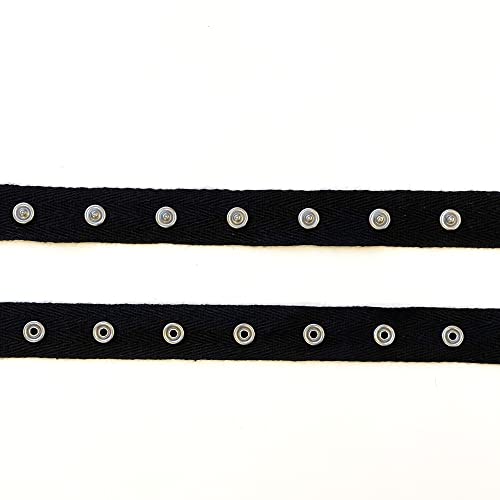 Black, White SNAP Button Tape Trim(3YD, 5YD /Pack) (Black, 5YD) - Thumbnail 4