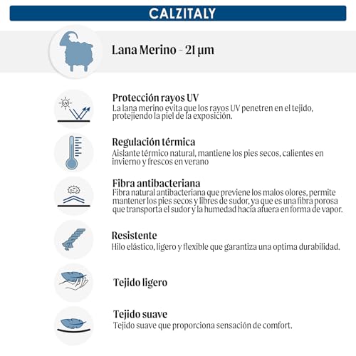 CALZITALY PACK 1 2 3 PARES Calcetines Montaña Lana Merino, Calcetines Termicos, Senderismo Trekking Hiking, Calcetines Anti ampollas | Made in Italy (39-42, 1 Par: Negro) - imagen 5