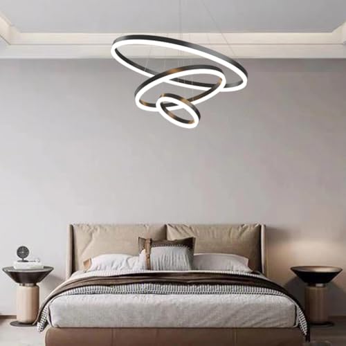 Suspension LED Moderne à Intensité Variable pour Îlot de Cuisine Noir