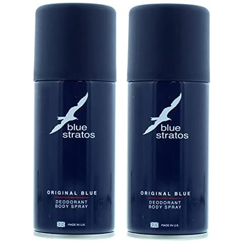 (TWO PACKS) Blue Stratos Original Blue Deodorant Body Spray 150ml Cover